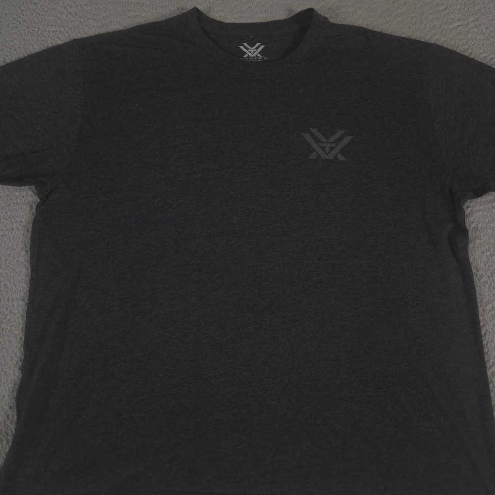 Vortex Shirt Mens XL Charcoal Gray American Flag Graphic Cotton Blend Logo Tee